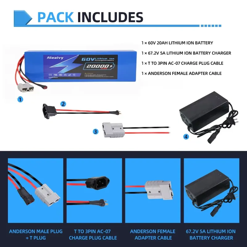 Aleaivy 60V 20AH 30AH 21700 Li – 60V 30Ah 21700 Battery Pack Bewertung und Preis